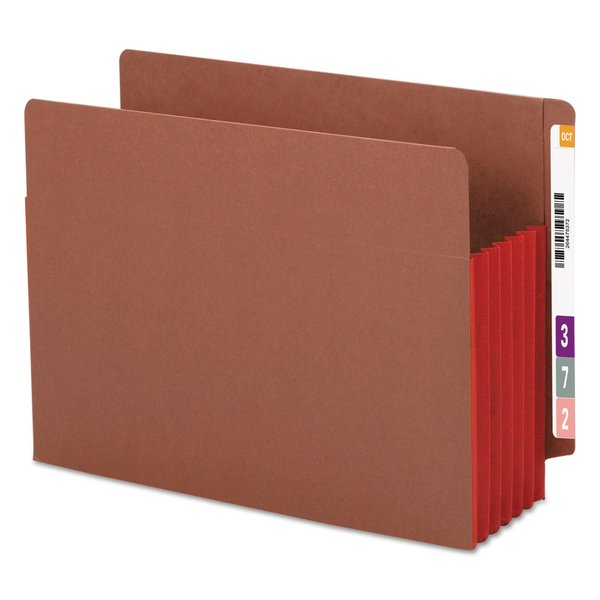 Smead Pocket Folder End Tab, 5.25" Expansion, Red, PK10 73696